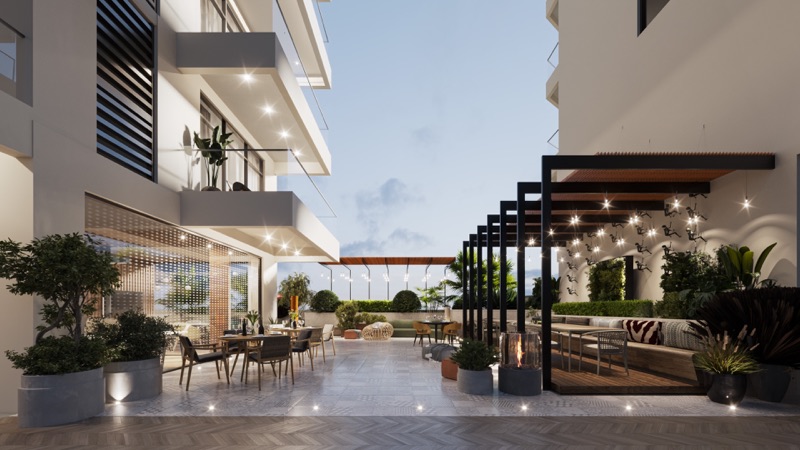 Landscaped courtyard