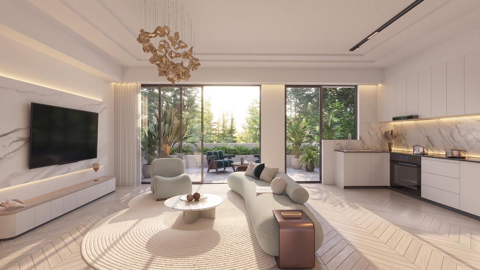 Duplex living room